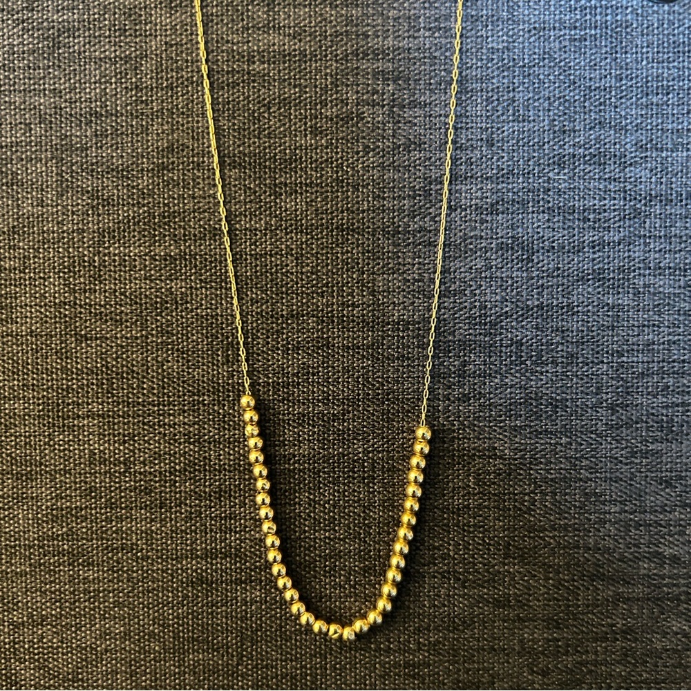 14k Solid gold “add-a-bead” necklace